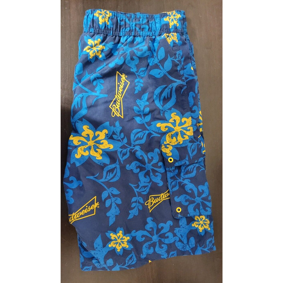 BUDWEISER BEER Gold AND BLUE SWIM SHORTS TRUNKS Mens 2XL Official Product 2009 - Picture 3 of 4